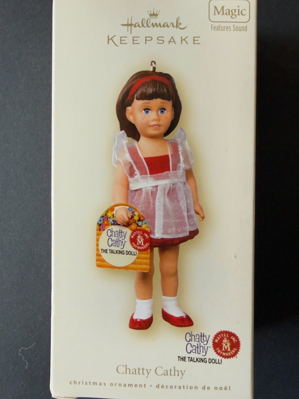 Hallmark Chatty Cathy Red and White Doll Ornament